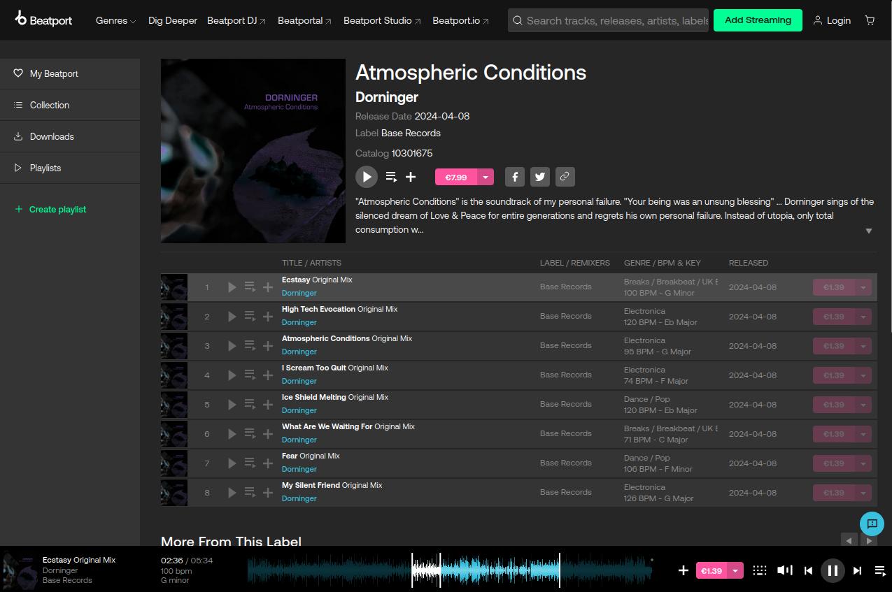 Streaming / Downloading: "Atmospheric Conditions"