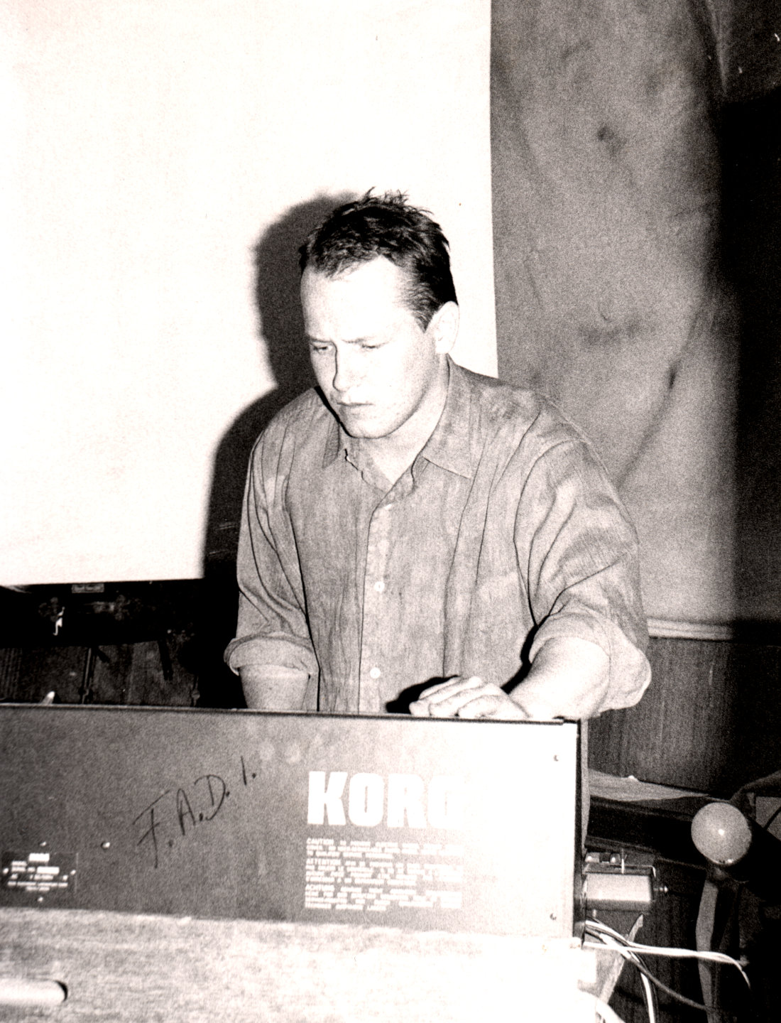 Photo: Dorninger playing the Korg MS-20