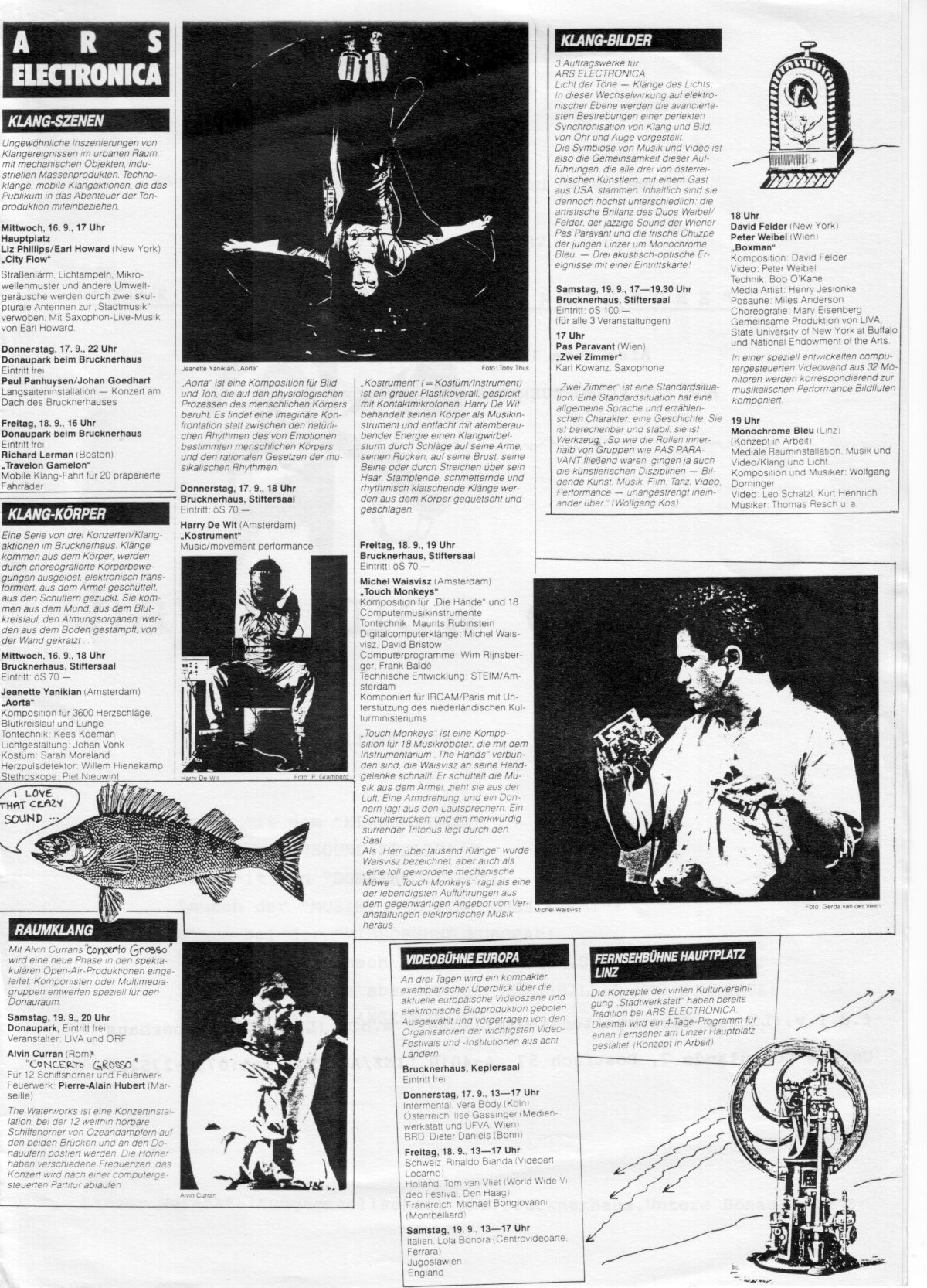 Flyer: Live at Ars Electronica 1987