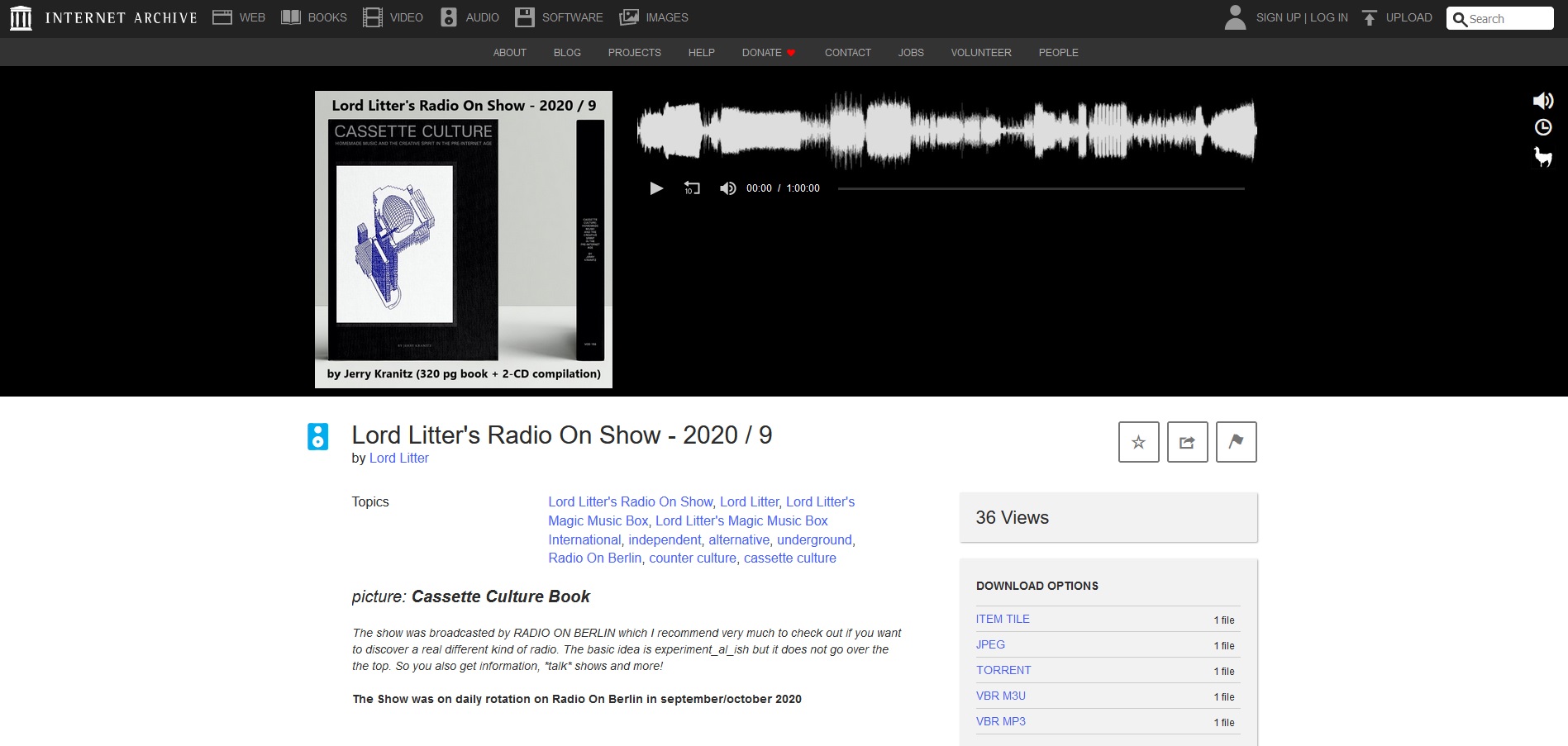 Radio: Lord Litter's Radio On Show - 2020 / 9