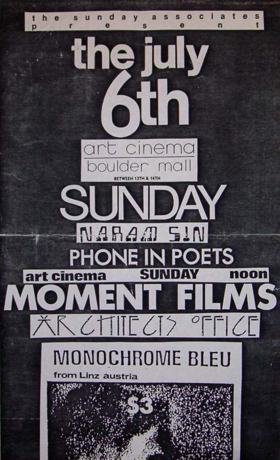Poster Boulder Art Cinema with Monochrome Bleu