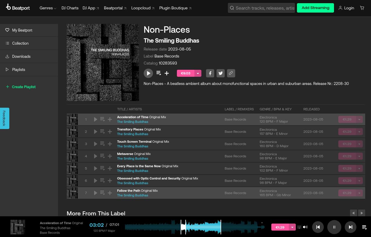 Listen to and buy music from "Non-Places" via streaming and download services.